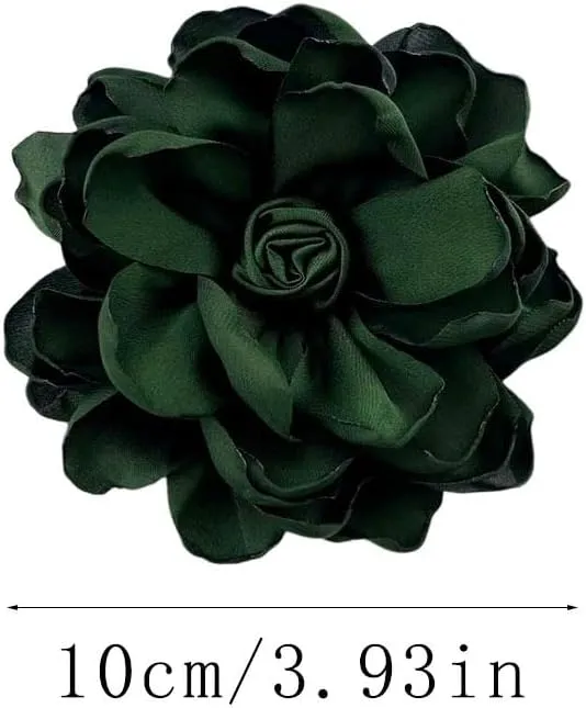 Lightweight Rose Flower Brooch Pin Dual Purpose Brooch Hairpin Elegant Handmade Large Fabric Flower Brooches Pin for Women Dress Suit Ceremony Delicate Accessories Jewelry Special Day Gift