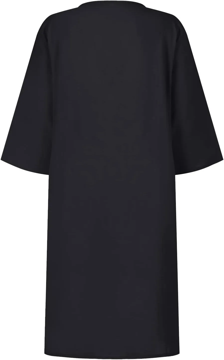Linen Dresses for Women 2025 Summer Casual V Neck Half Sleeve Midi Dress Spring Vacaion Clothes