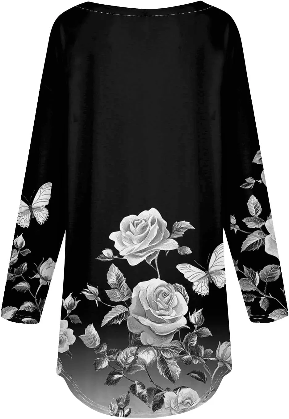 Long Sleeve Shirts for Women Crewneck Basic Tunics Tops Casual Comfy Printed Blouse Fashion Spring 2025