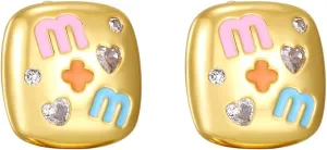 Luxurious 18K Gold Plated Letter Ear stud Earrings - An Elegant Jewel Gift for a stylish lady
