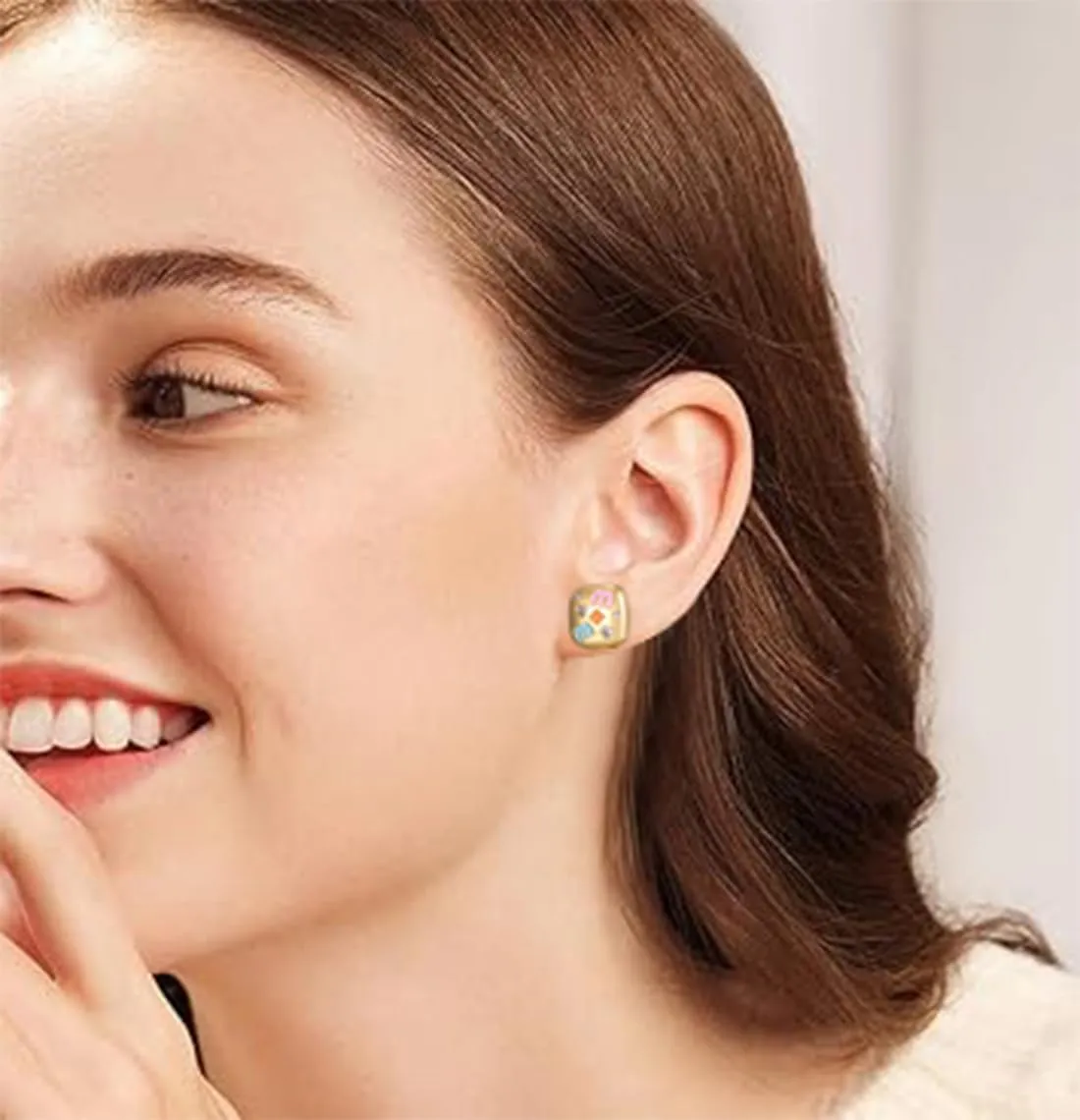 Luxurious 18K Gold Plated Letter Ear stud Earrings - An Elegant Jewel Gift for a stylish lady