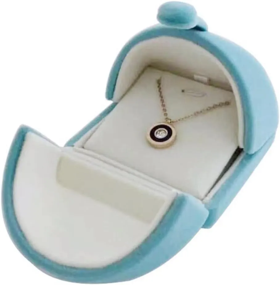 Luxurious Unique Aqua Velvet Jewelry Packaging Case for Earrings Pendant Case Premium Grade Special Design Double Function (jewelry not included)