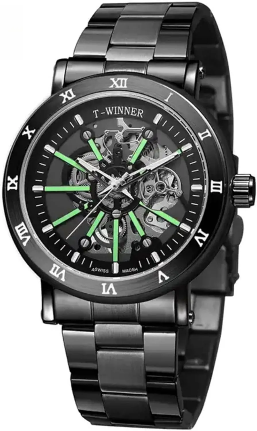 Luxury Hollow Out Watch Fashion Man Watch Stainless Steel Skeleton Mechanical Automatic Movement Business Watches