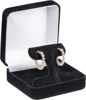 Luxury Rounded-Top Velvet T-Style Earring Box for Women & Girls  Jewelry Gift Box Ideal for Hanging Earrings & Hoops  Earring Case with Velour Interior and Satin Inner Top
