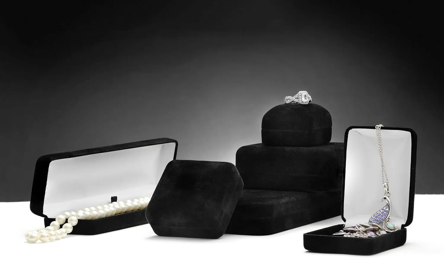 Luxury Rounded-Top Velvet T-Style Long Earring Box for Women & Girls  Jewelry Gift Box Ideal for Long Hanging Earrings & Hoops  Earring Case with Velour Interior &Satin Inner Top