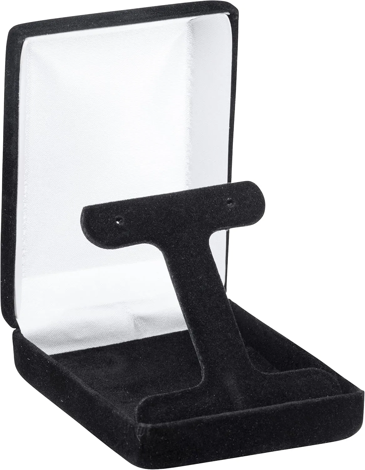 Luxury Rounded-Top Velvet T-Style Long Earring Box for Women & Girls  Jewelry Gift Box Ideal for Long Hanging Earrings & Hoops  Earring Case with Velour Interior &Satin Inner Top