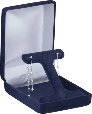 Luxury Rounded-Top Velvet T-Style Long Earring Box for Women & Girls  Jewelry Gift Box Ideal for Long Hanging Earrings & Hoops  Earring Case with Velour Interior &Satin Inner Top