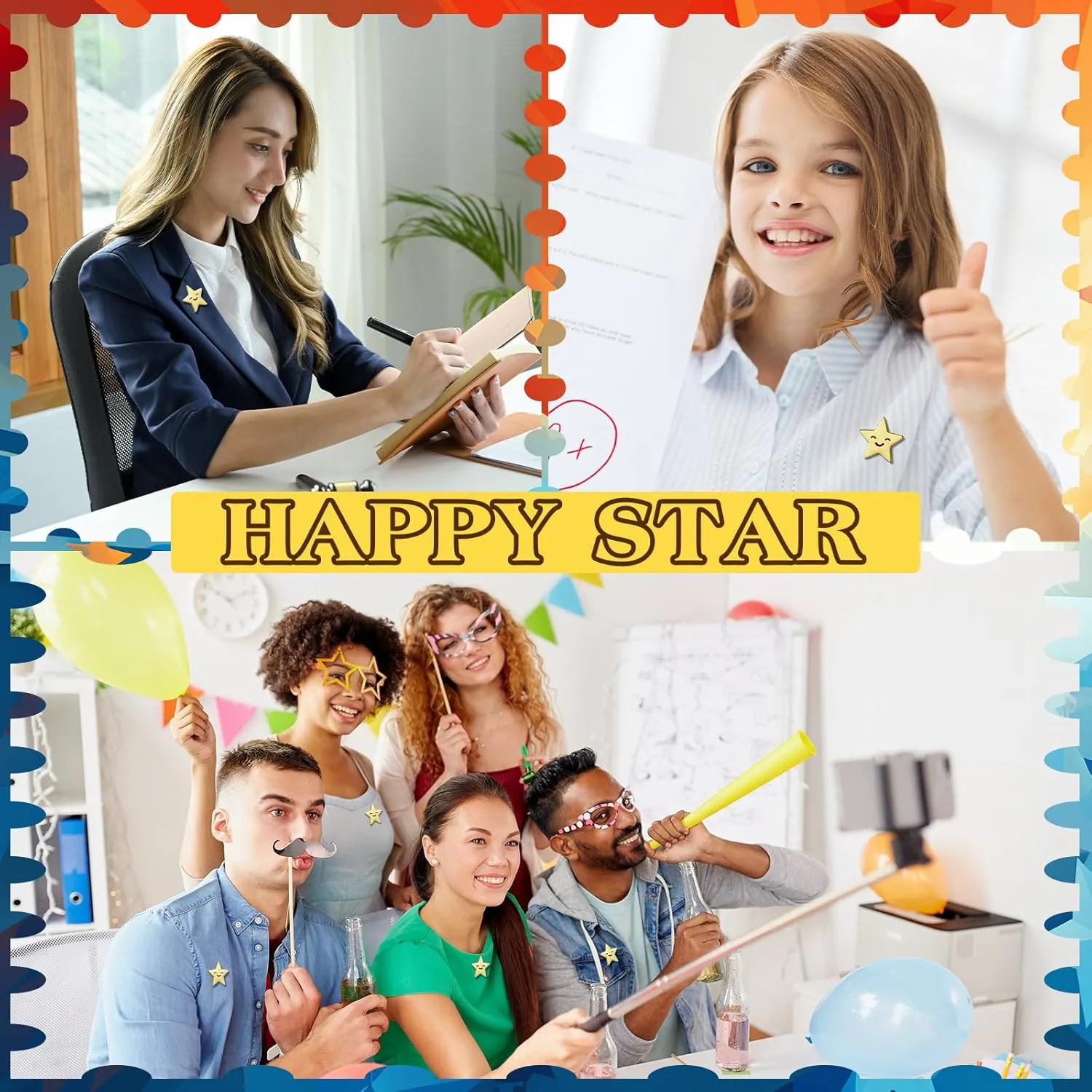 Lyrow Gold Star Pins Bulk Gold Metal Y2k Motivational Pins for Awards Ceremonies Patriotic Accessories for Students Employees Military Backpacks Brooch Lapel 4th of July Memorial Day Events