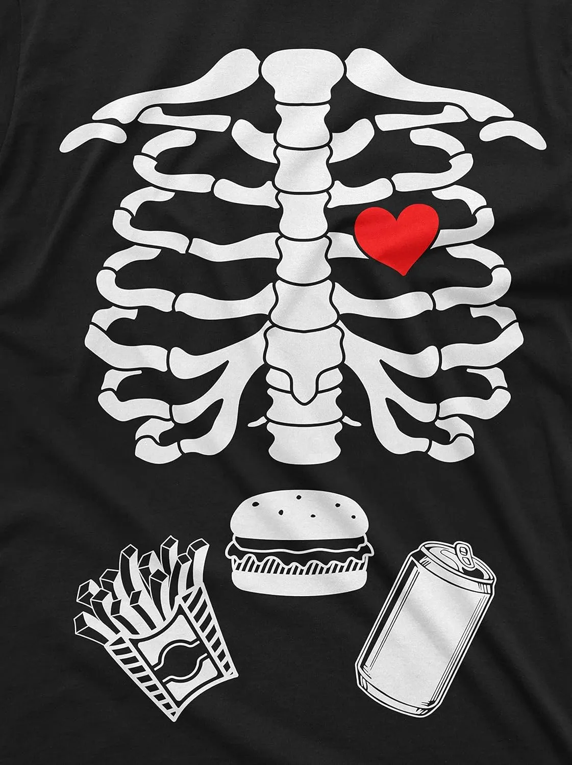 Maternity Halloween Skeleton T-Shirts Couple X-ray Baby Pregnancy Tee Mens Burger Food Funny Tshirts