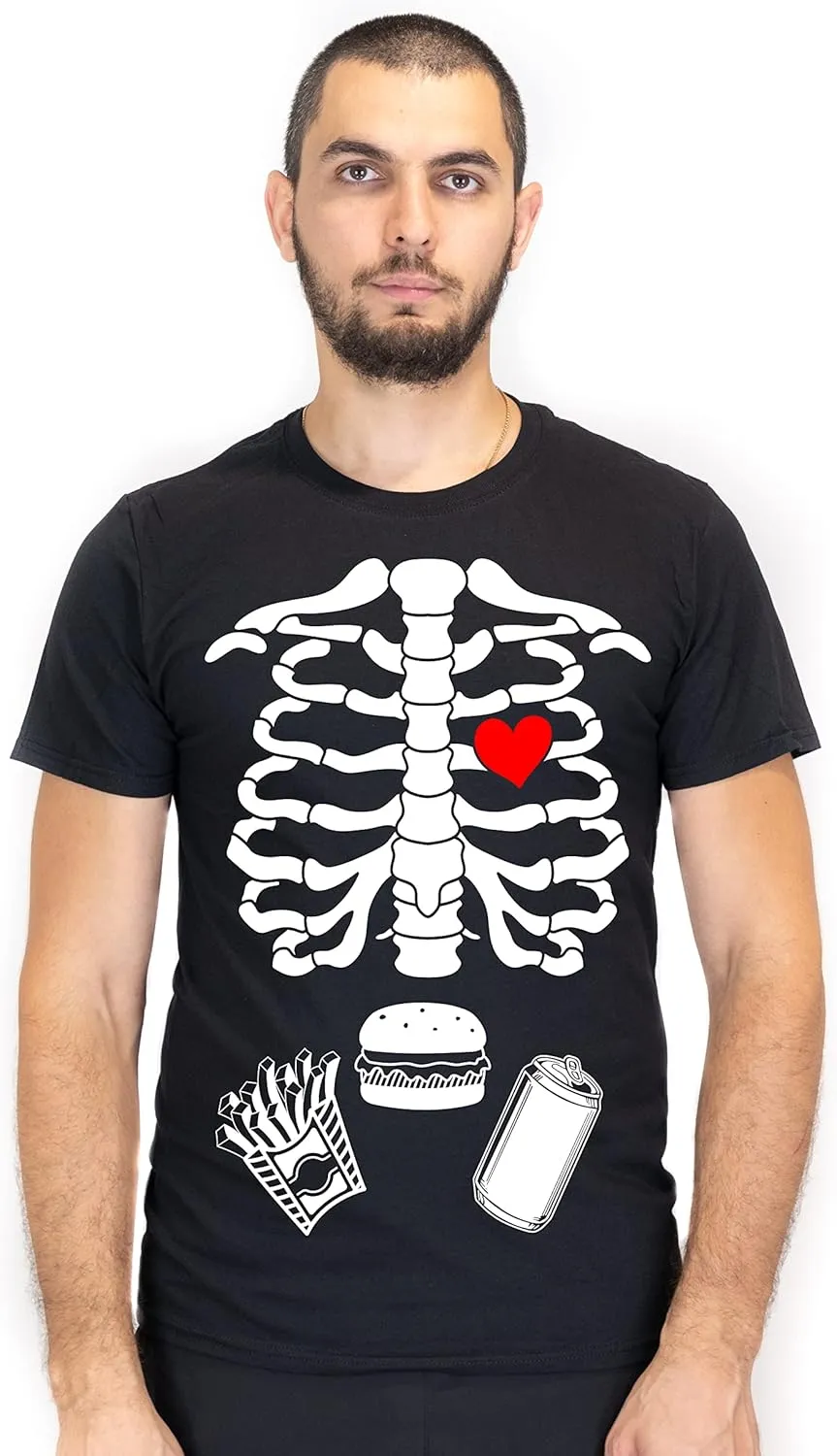 Maternity Halloween Skeleton T-Shirts Couple X-ray Baby Pregnancy Tee Mens Burger Food Funny Tshirts