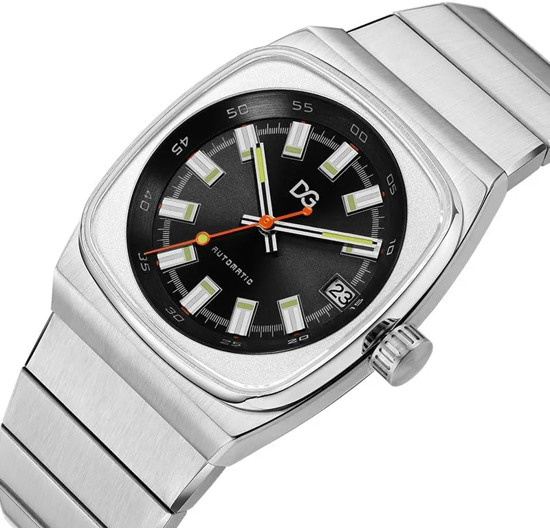 Men Mechanical Watch Square Case Analog Luminous Wristwatch Sapphire Glass Stainless Steel Waterproof Janpan Movement Luxury Watches