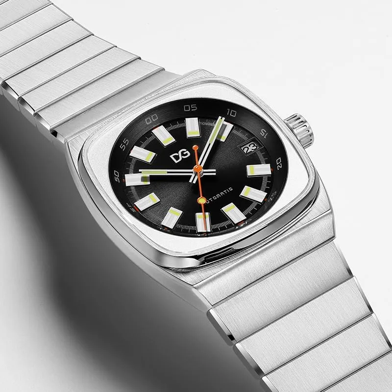Men Mechanical Watch Square Case Analog Luminous Wristwatch Sapphire Glass Stainless Steel Waterproof Janpan Movement Luxury Watches
