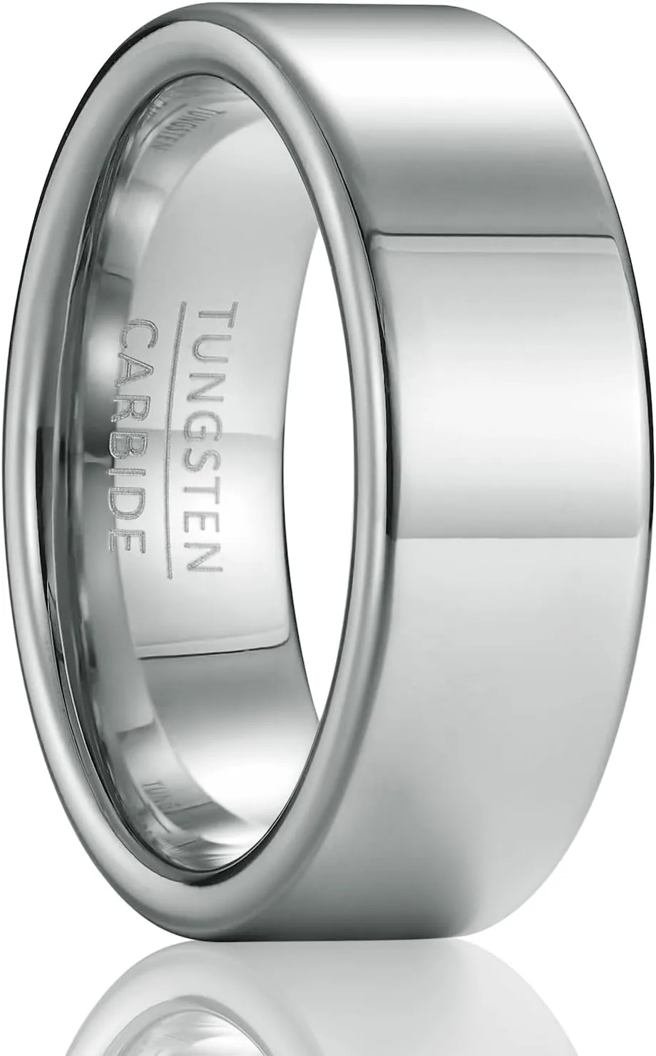 Men's and women's wedding rings, universal tungsten carbide jewelry for couples, men's rings, 8mm wide flat polished simple and luxurious design