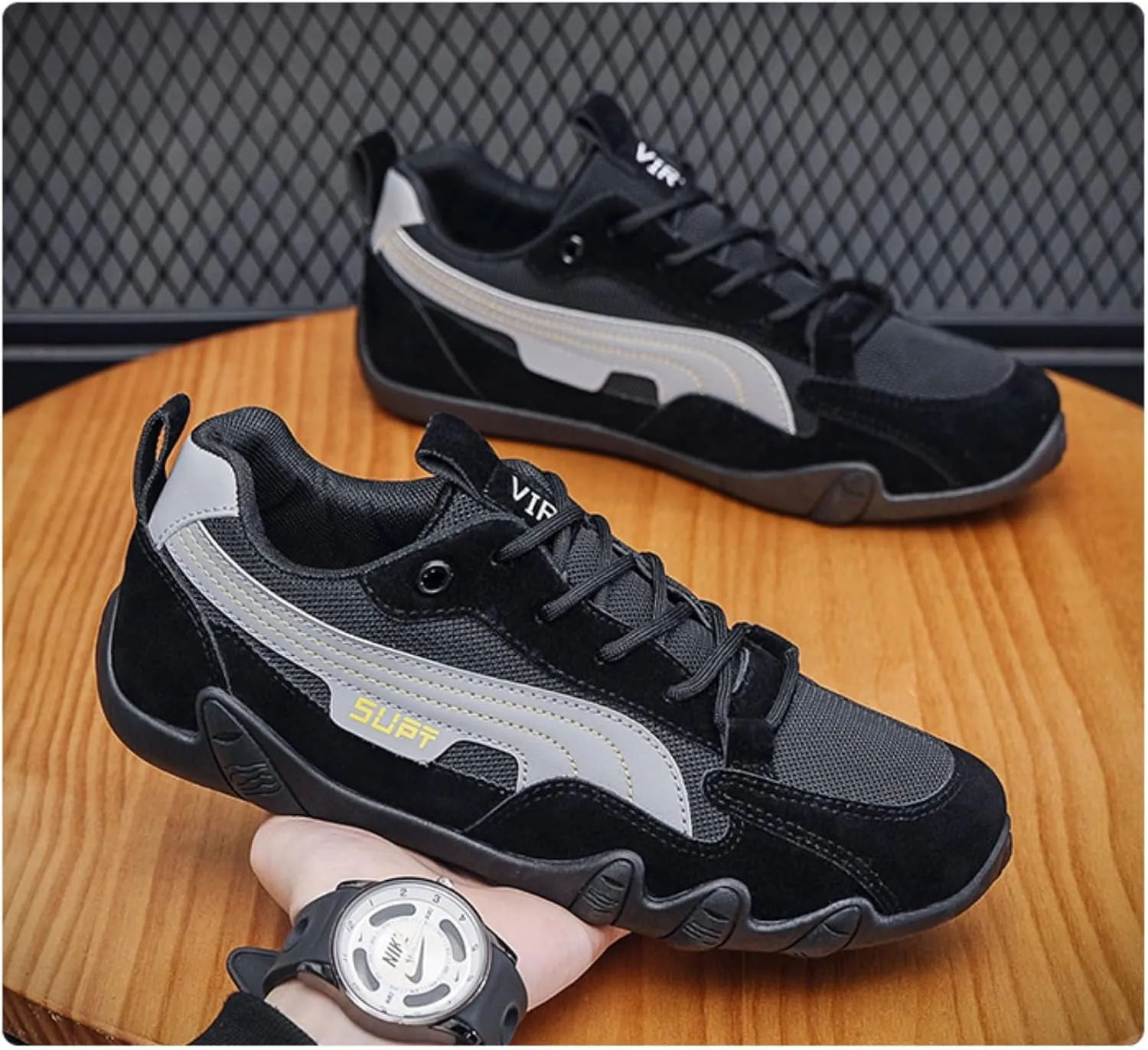 Men's Breathable Mesh Trail Shoes,Outdoor Non-Slip Lightweight Mesh Sports Shoes,Summer Barefoot and Minimalist Shoes.