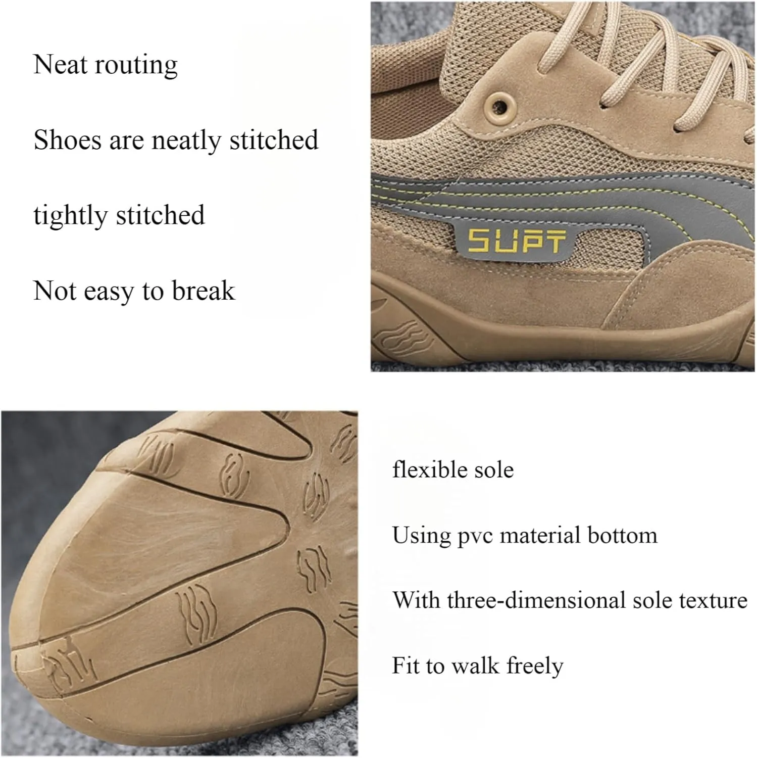 Men's Breathable Mesh Trail Shoes,Outdoor Non-Slip Lightweight Mesh Sports Shoes,Summer Barefoot and Minimalist Shoes.