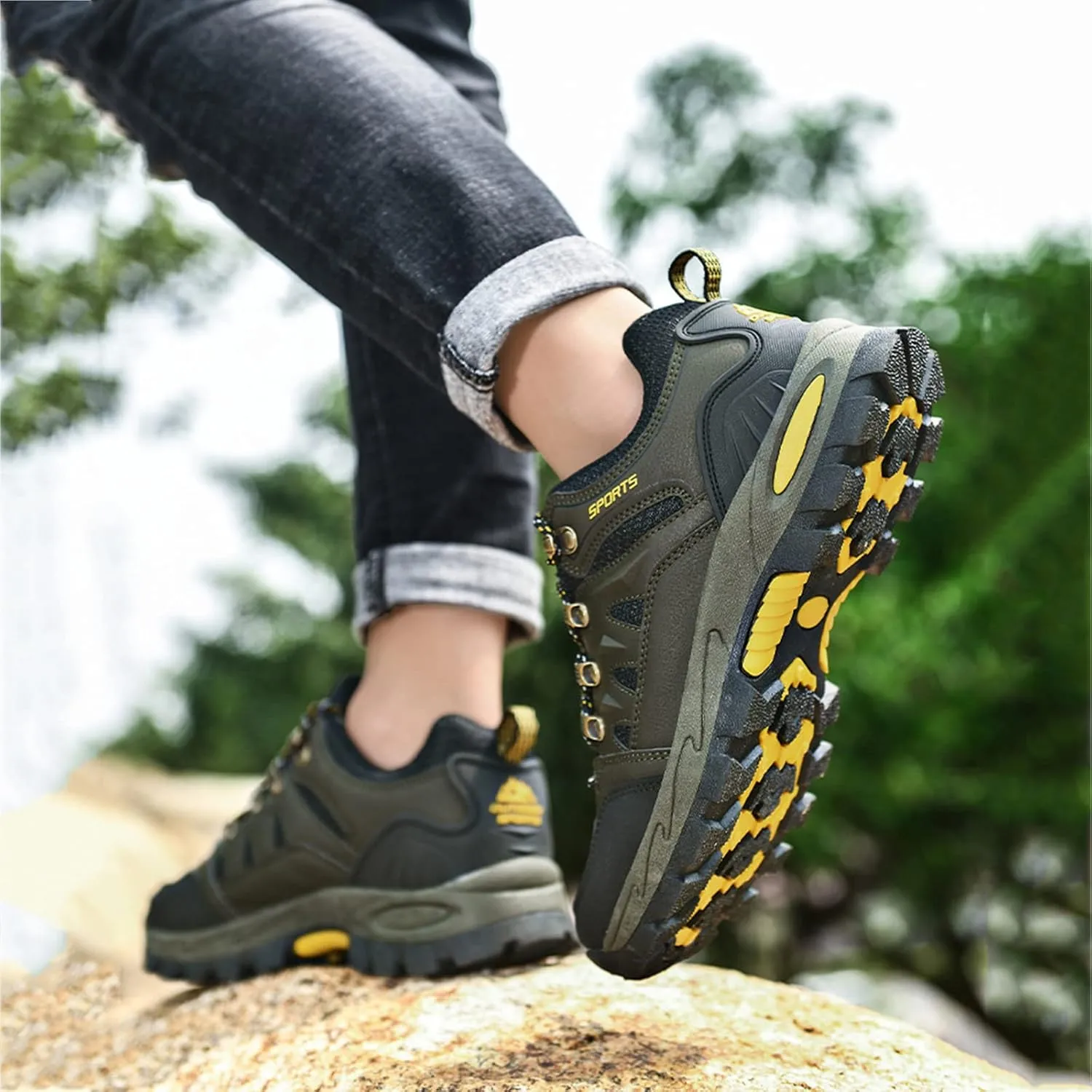 Men's Hiking Shoes Lightweight Non-Slip Resistant Walking Shoes Outdoor Trailing Trekking Camping Walking Shoes