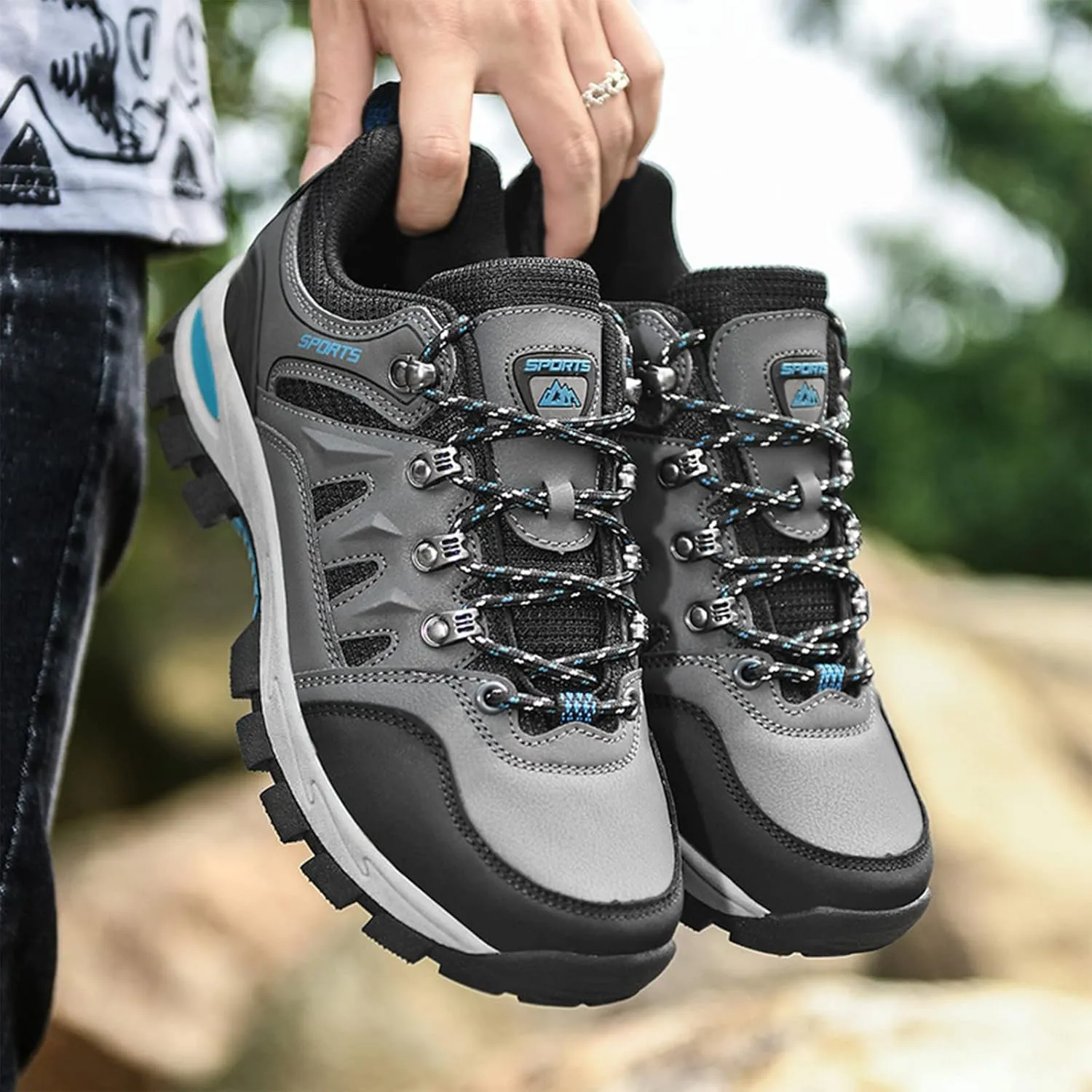 Men's Hiking Shoes Lightweight Non-Slip Resistant Walking Shoes Outdoor Trailing Trekking Camping Walking Shoes