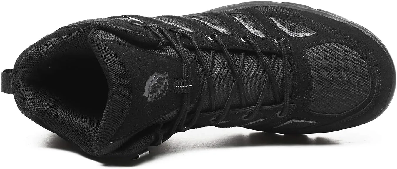 Men's Leather Waterproof Hiking Boots Lightweight Non-Slip Outdoor Shoes for Trail Running & Winter Trekking
