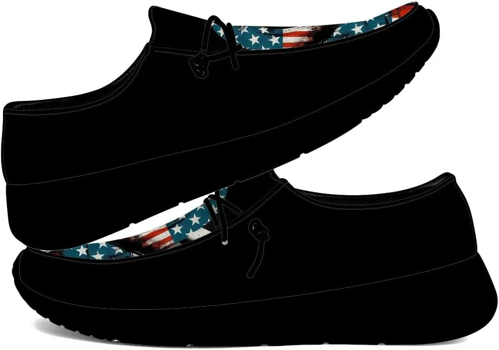 Men's Skull Loafers American Flag Slip-on Shoes Causal Shoes Gifts for Women Men