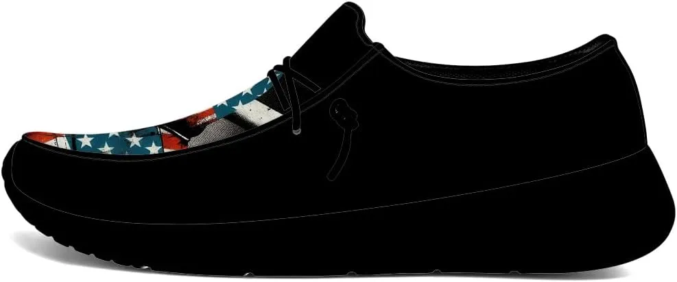 Men's Skull Loafers American Flag Slip-on Shoes Causal Shoes Gifts for Women Men