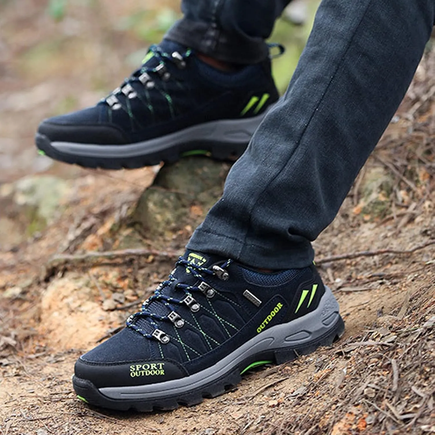 Men's Trekking Shoes Waterproof Low Rise Hiking Travel Trail Running Shoes