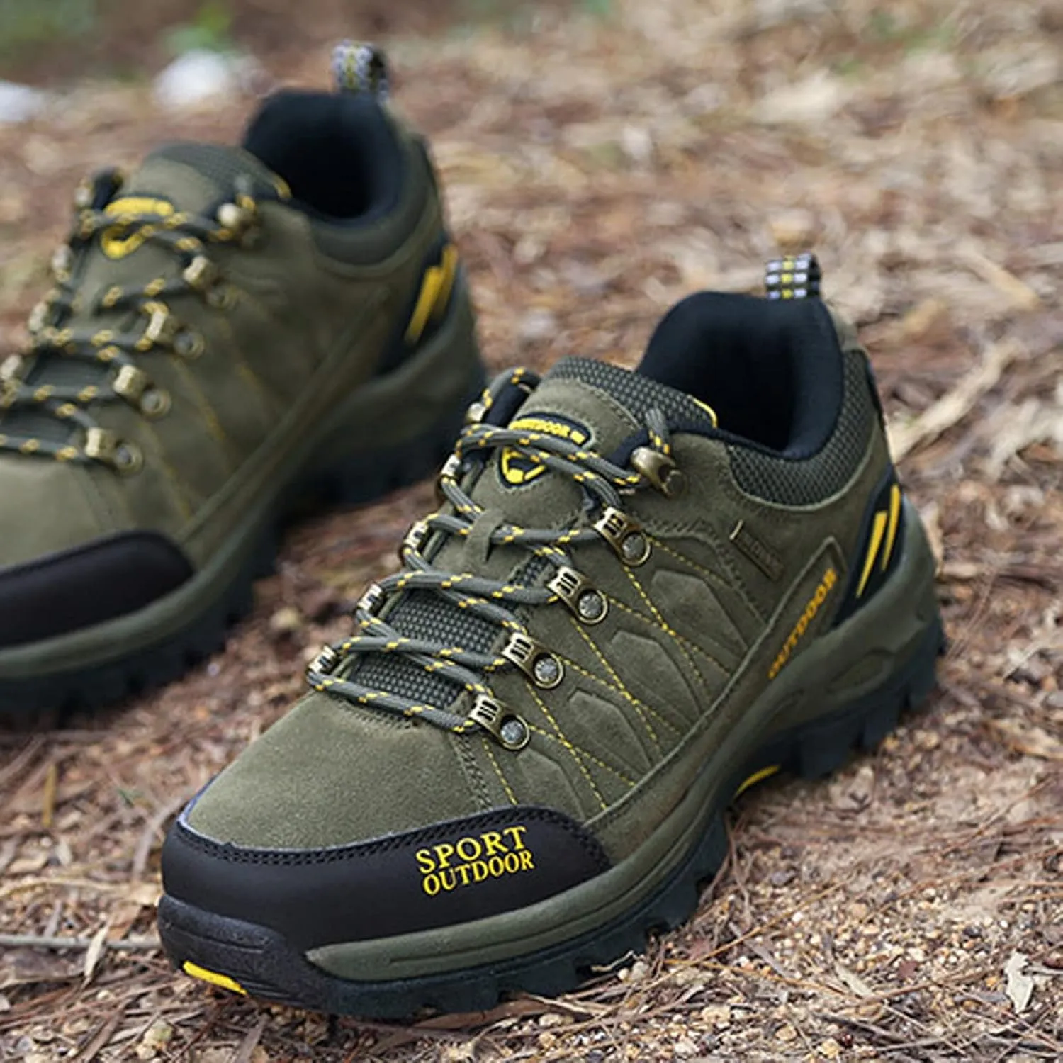 Men's Trekking Shoes Waterproof Low Rise Hiking Travel Trail Running Shoes