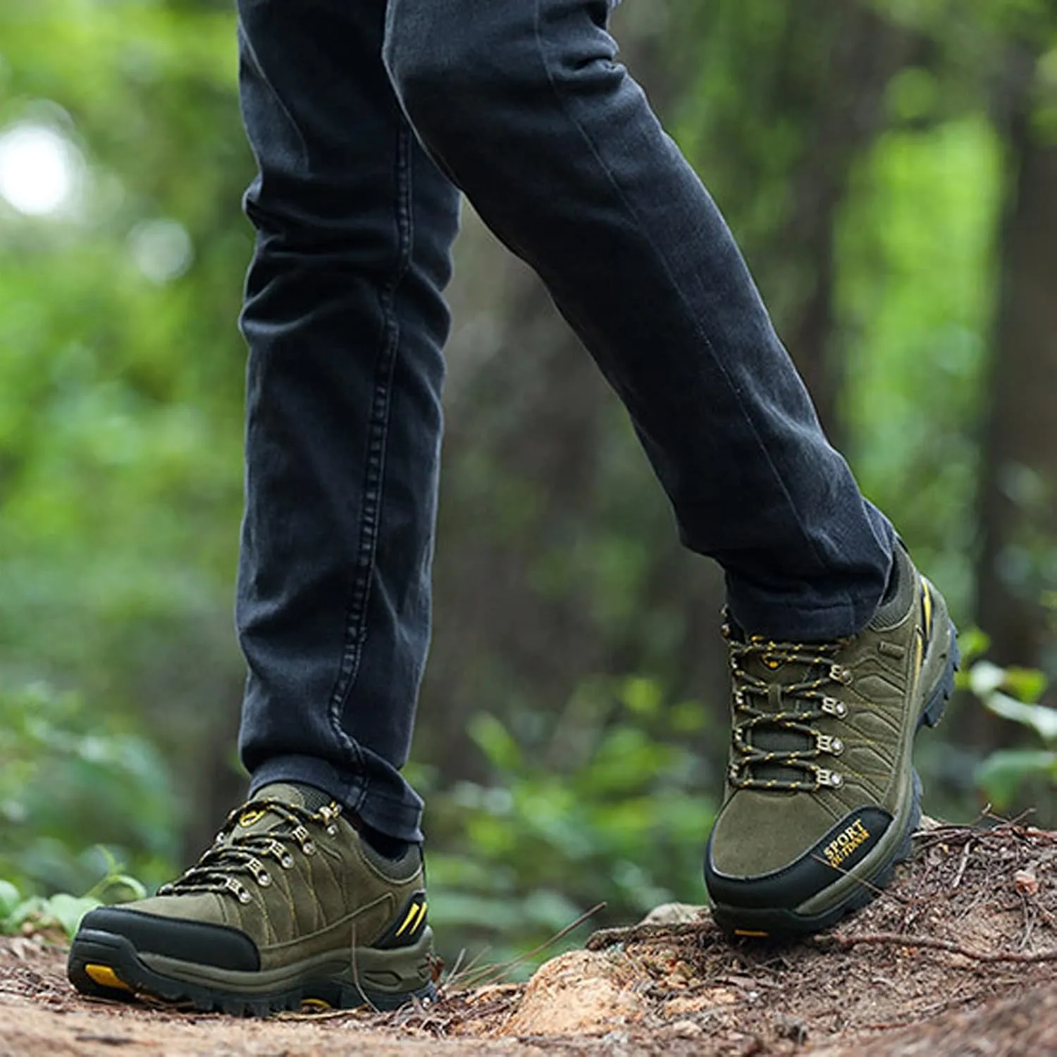 Men's Trekking Shoes Waterproof Low Rise Hiking Travel Trail Running Shoes
