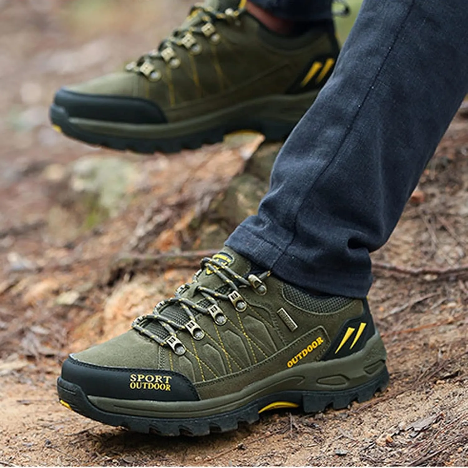 Men's Trekking Shoes Waterproof Low Rise Hiking Travel Trail Running Shoes