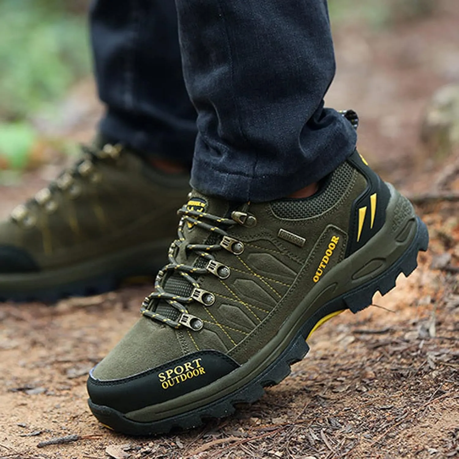 Men's Trekking Shoes Waterproof Low Rise Hiking Travel Trail Running Shoes
