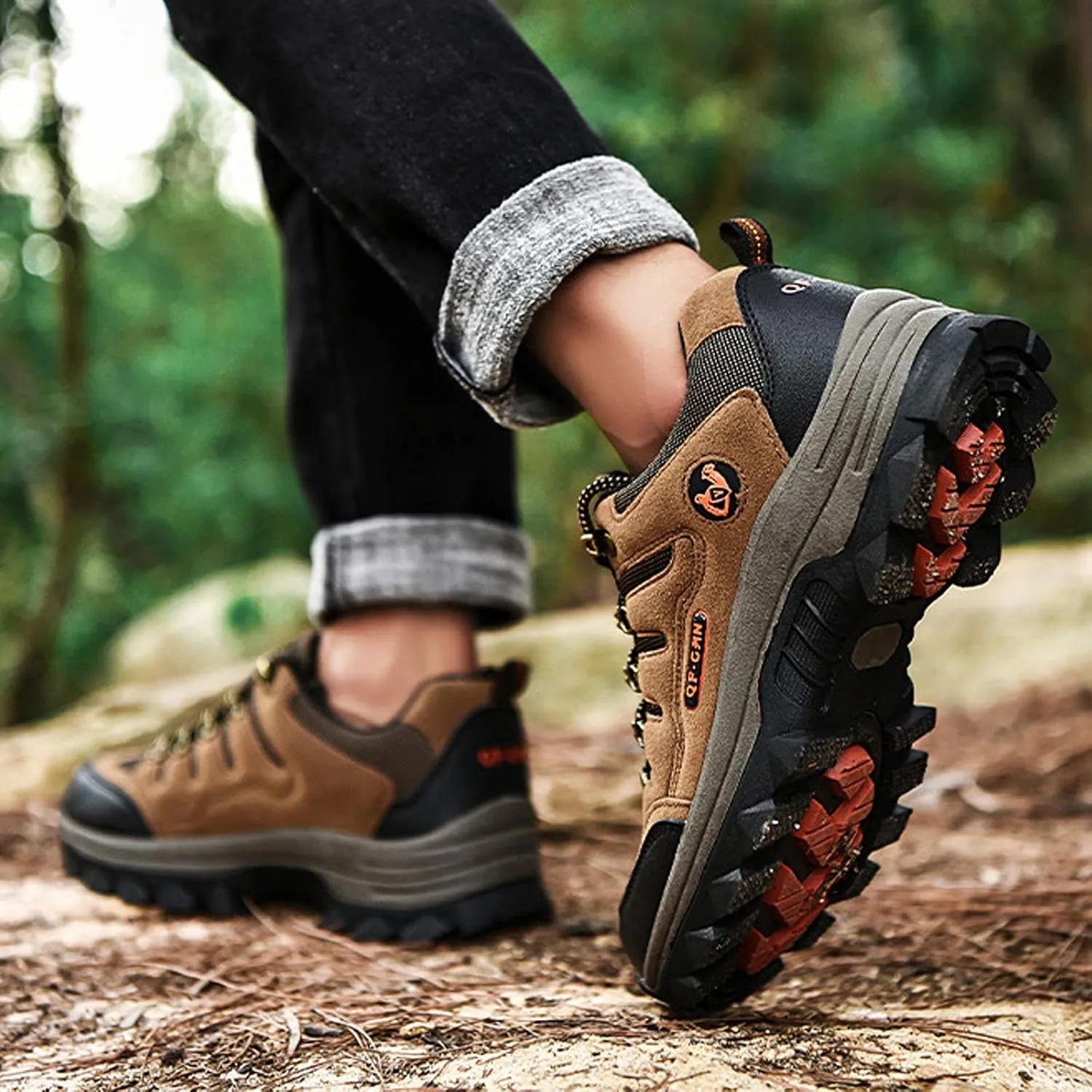 Men's Trekking Shoes Waterproof Walking Shoes Low Rise Hiking Boots Trail Running Cycling Mountaineering