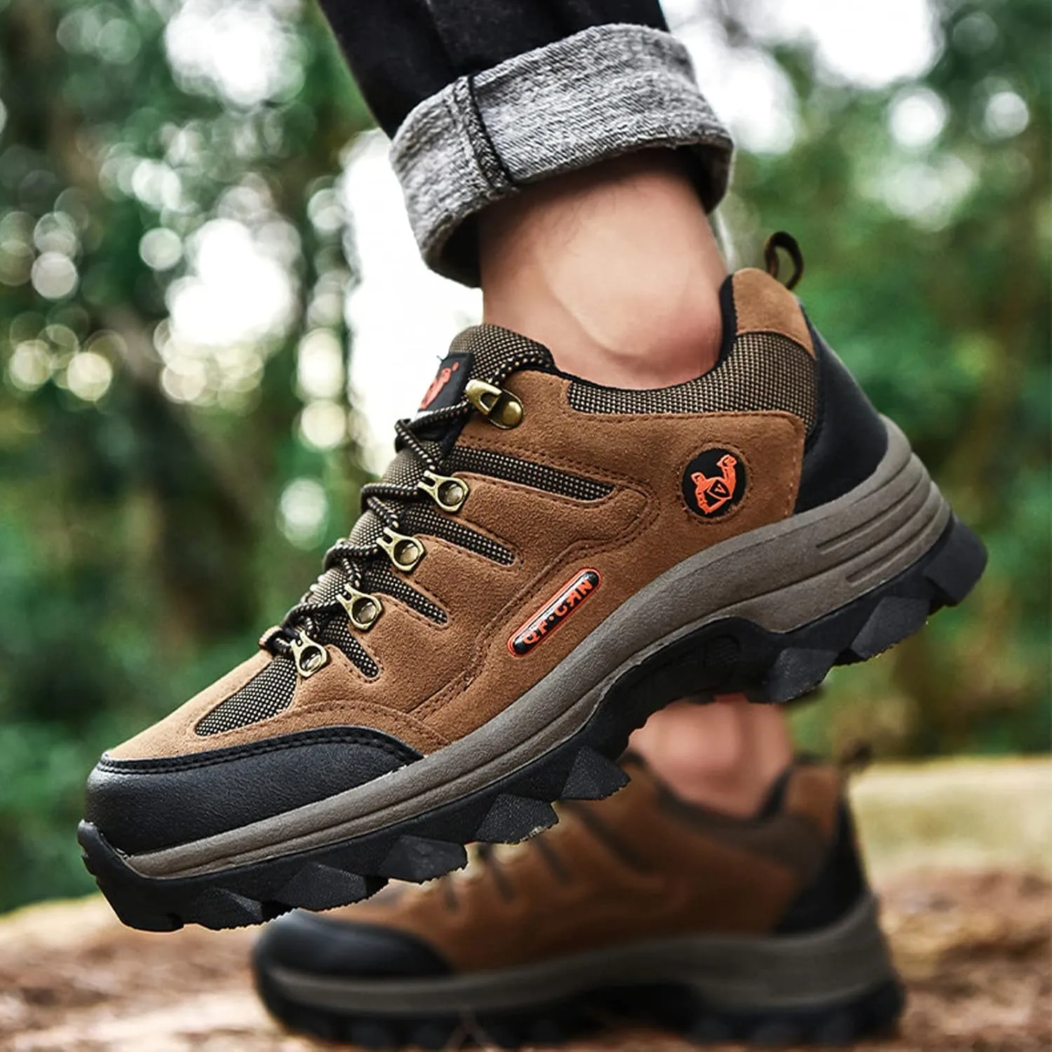 Men's Trekking Shoes Waterproof Walking Shoes Low Rise Hiking Boots Trail Running Cycling Mountaineering