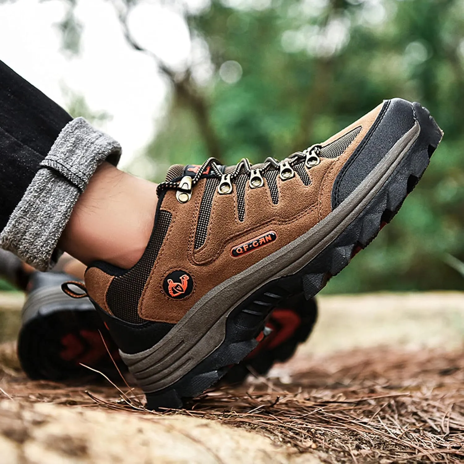 Men's Trekking Shoes Waterproof Walking Shoes Low Rise Hiking Boots Trail Running Cycling Mountaineering