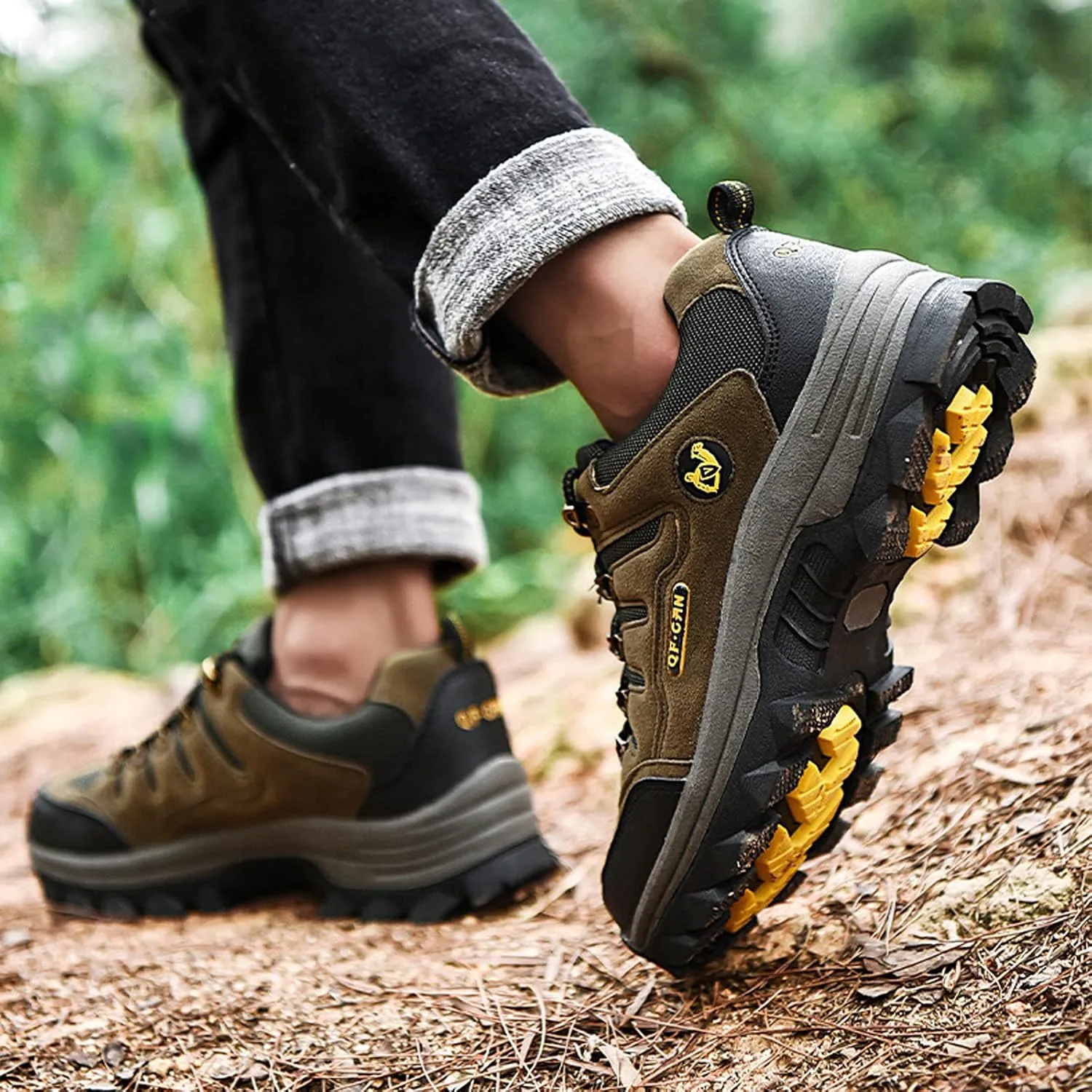 Men's Trekking Shoes Waterproof Walking Shoes Low Rise Hiking Boots Trail Running Cycling Mountaineering