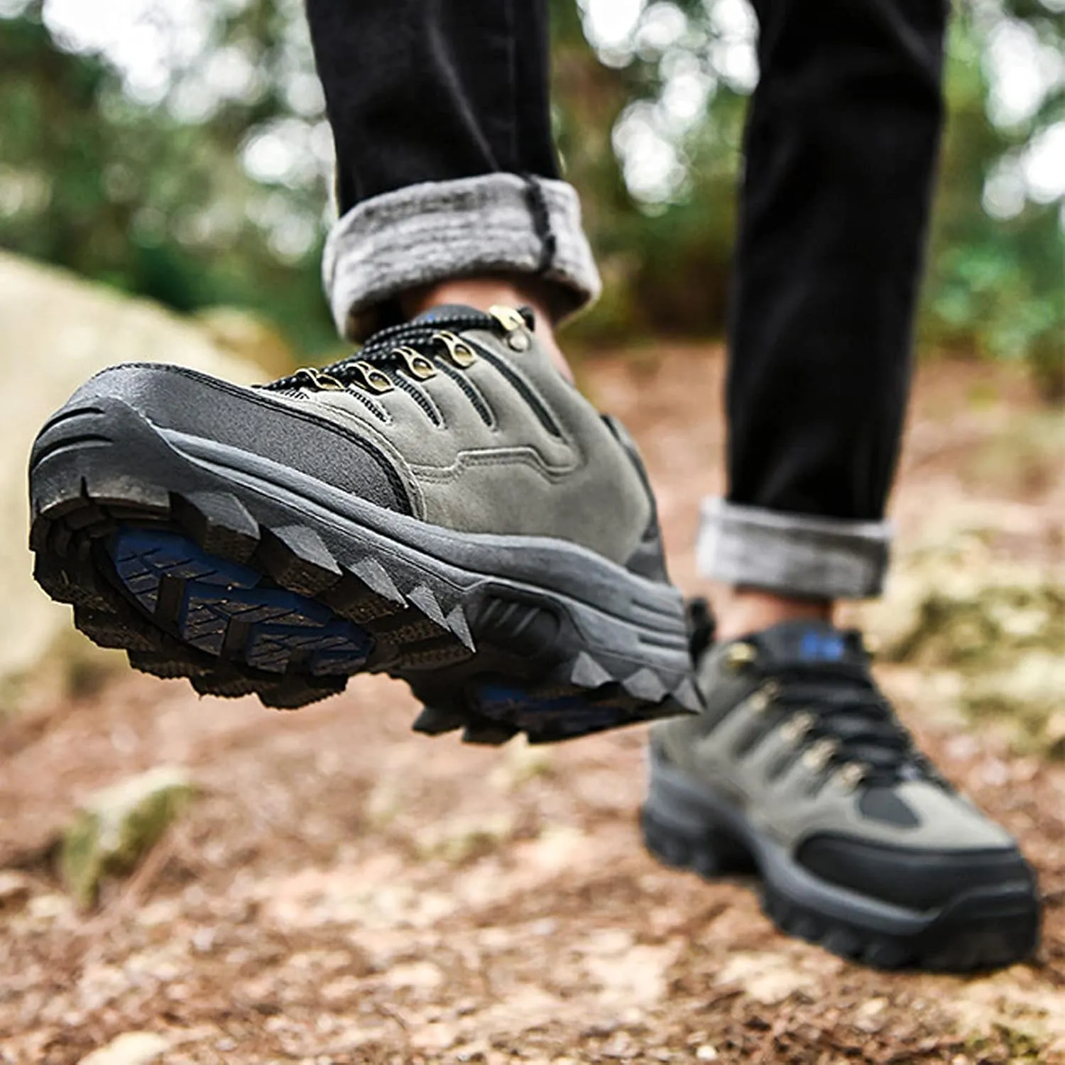 Men's Trekking Shoes Waterproof Walking Shoes Low Rise Hiking Boots Trail Running Cycling Mountaineering