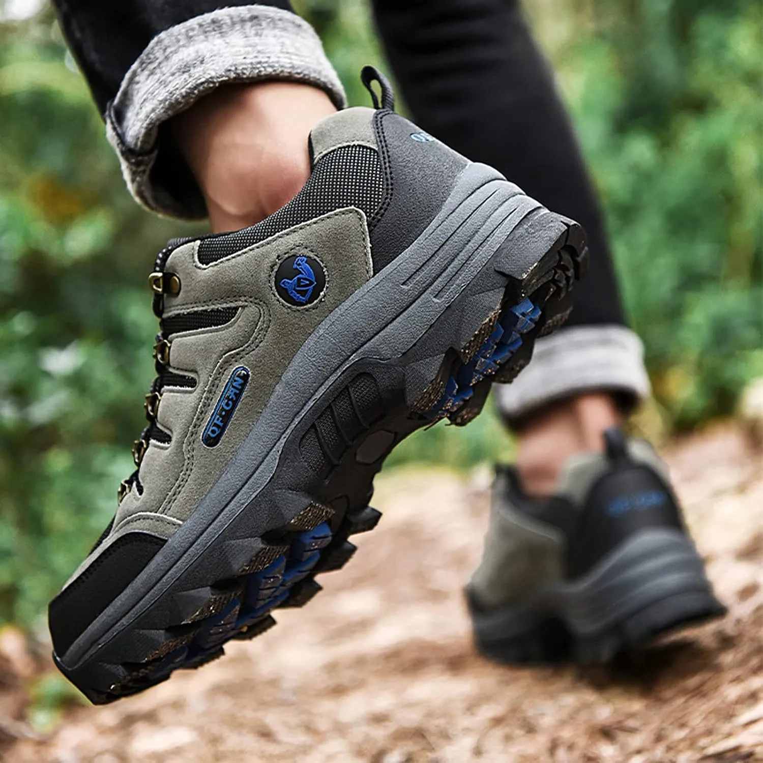 Men's Trekking Shoes Waterproof Walking Shoes Low Rise Hiking Boots Trail Running Cycling Mountaineering