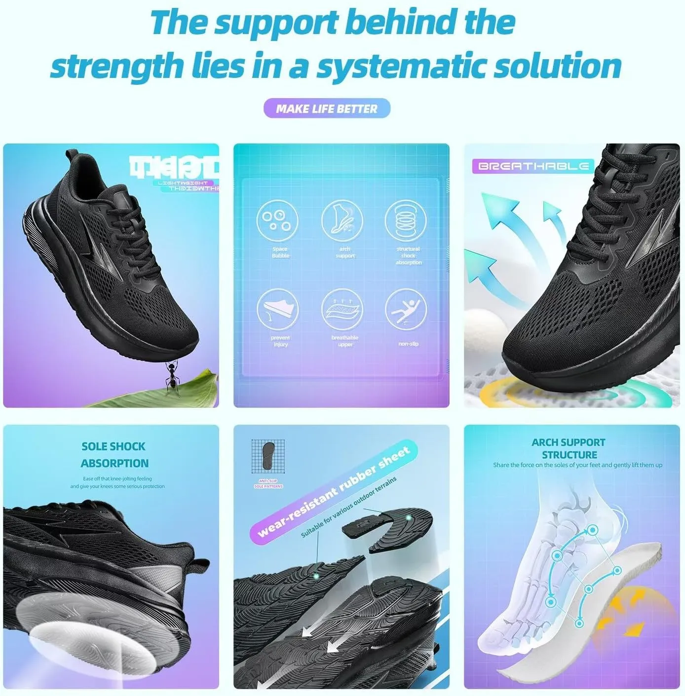 Mens Wide Walking Shoes Soft Sole Non Slip Running Comfortable Tennis Breathable Athletic Gym Workout Sport Sneakers