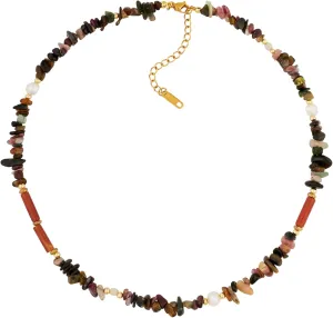 MINACHI Colorful Irregular Shape Beads Mix Imitation-Pearl Necklace, Unique Bohemian Jewelry for Women