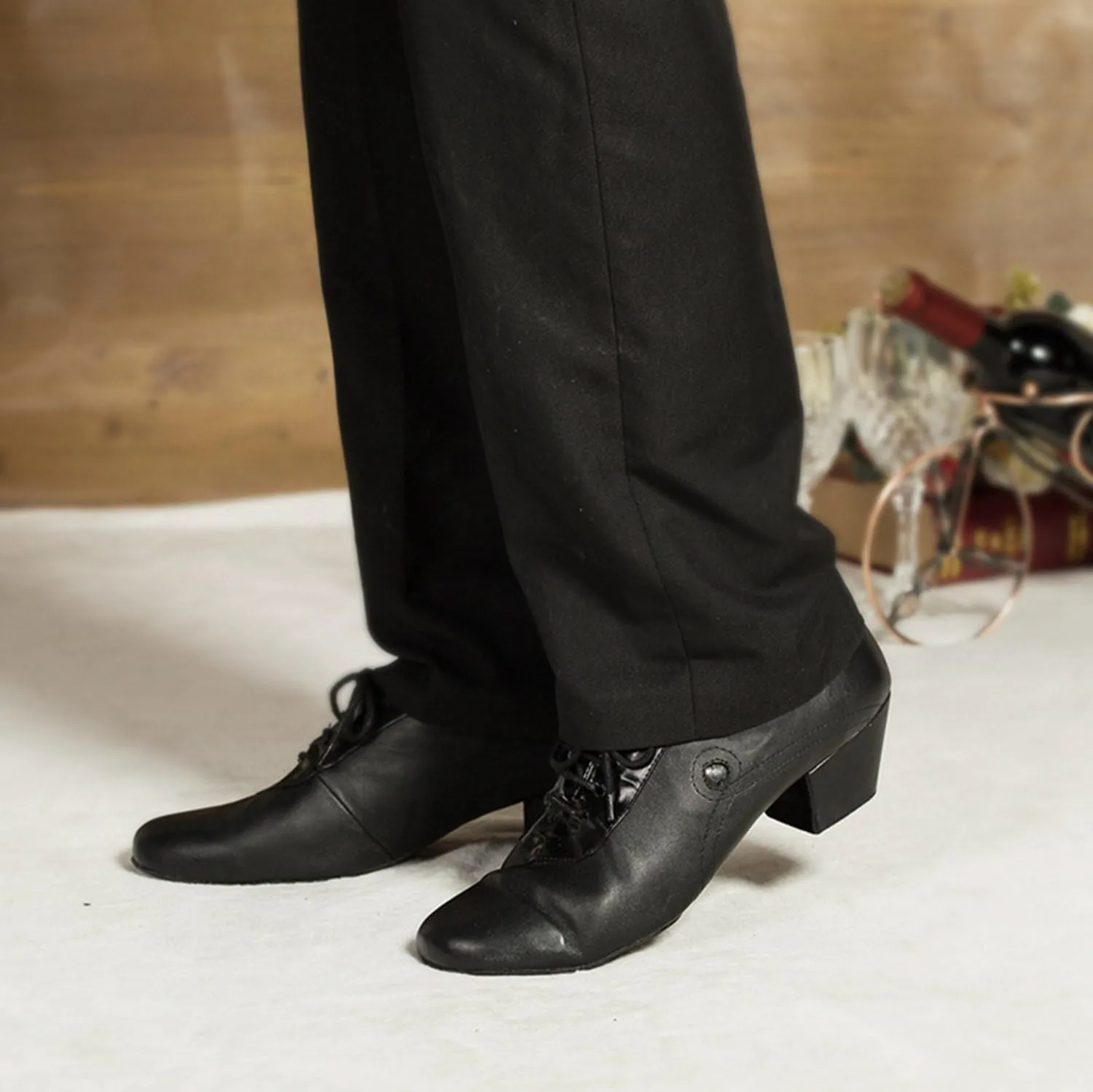 Minishion Men's TH073 Lace-up Leather Wedding Ballroom Latin Taogo Dance Shoes