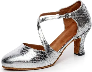 Minishion QJ7045 Women's Closed Toe Synthetic Latin Salsa Tango Dance Shoes