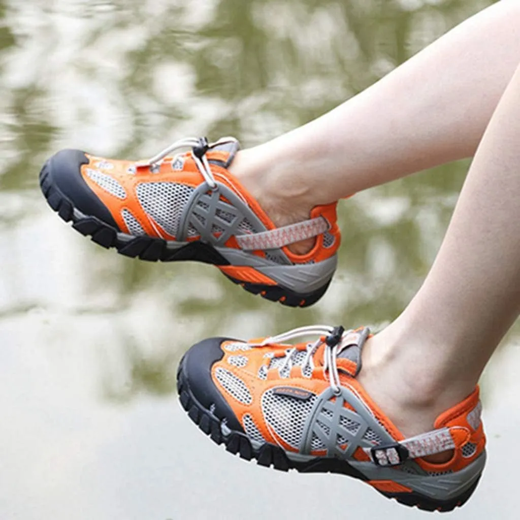 MIOKE Women's Fashion Outdoor Hiking Shoes Lightweight Mesh Running Hiker Waterproof Non-Slip Trail Shoes