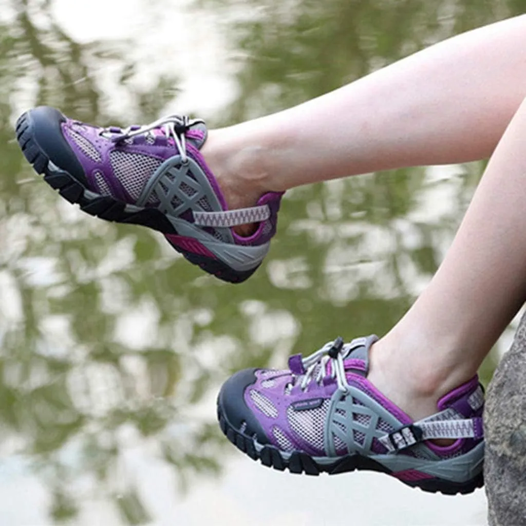 MIOKE Women's Fashion Outdoor Hiking Shoes Lightweight Mesh Running Hiker Waterproof Non-Slip Trail Shoes