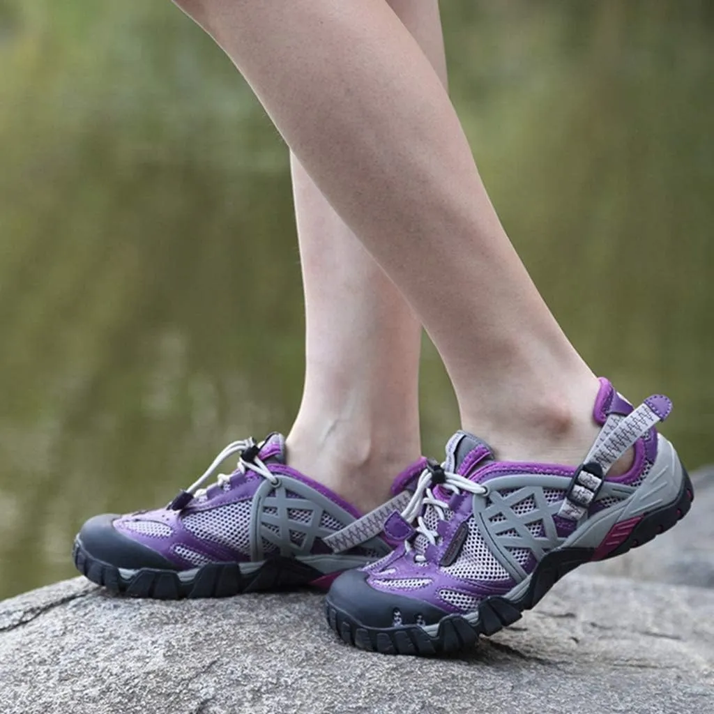 MIOKE Women's Fashion Outdoor Hiking Shoes Lightweight Mesh Running Hiker Waterproof Non-Slip Trail Shoes