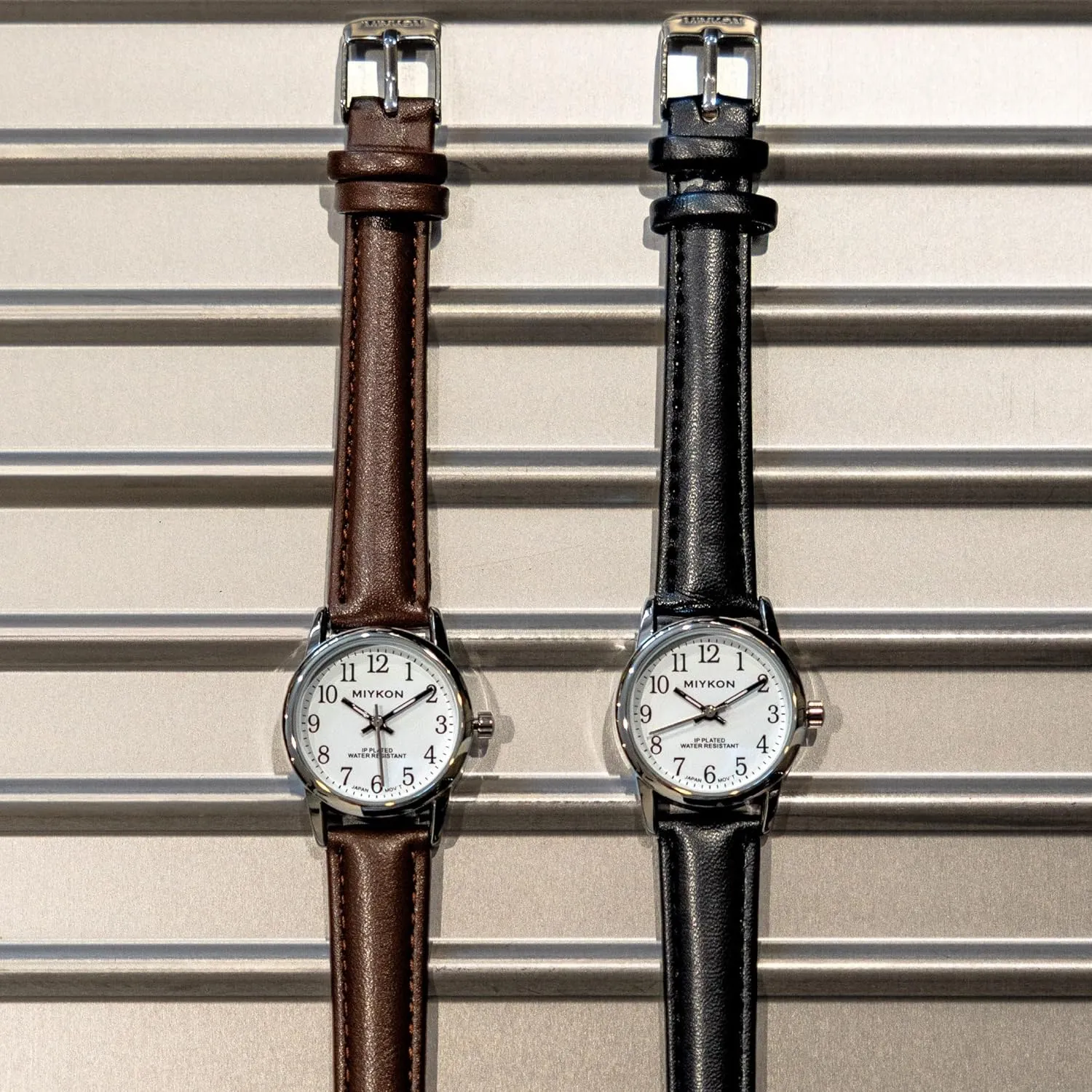 Miykon Ladies Watches for Women - Dainty Analog Womens Watches for Small Wrists with Genuine Leather Strap, Easy Reader Nurse Watch with Second Hand - Ion Polished, Japan Quartz, Waterproof to 100ft