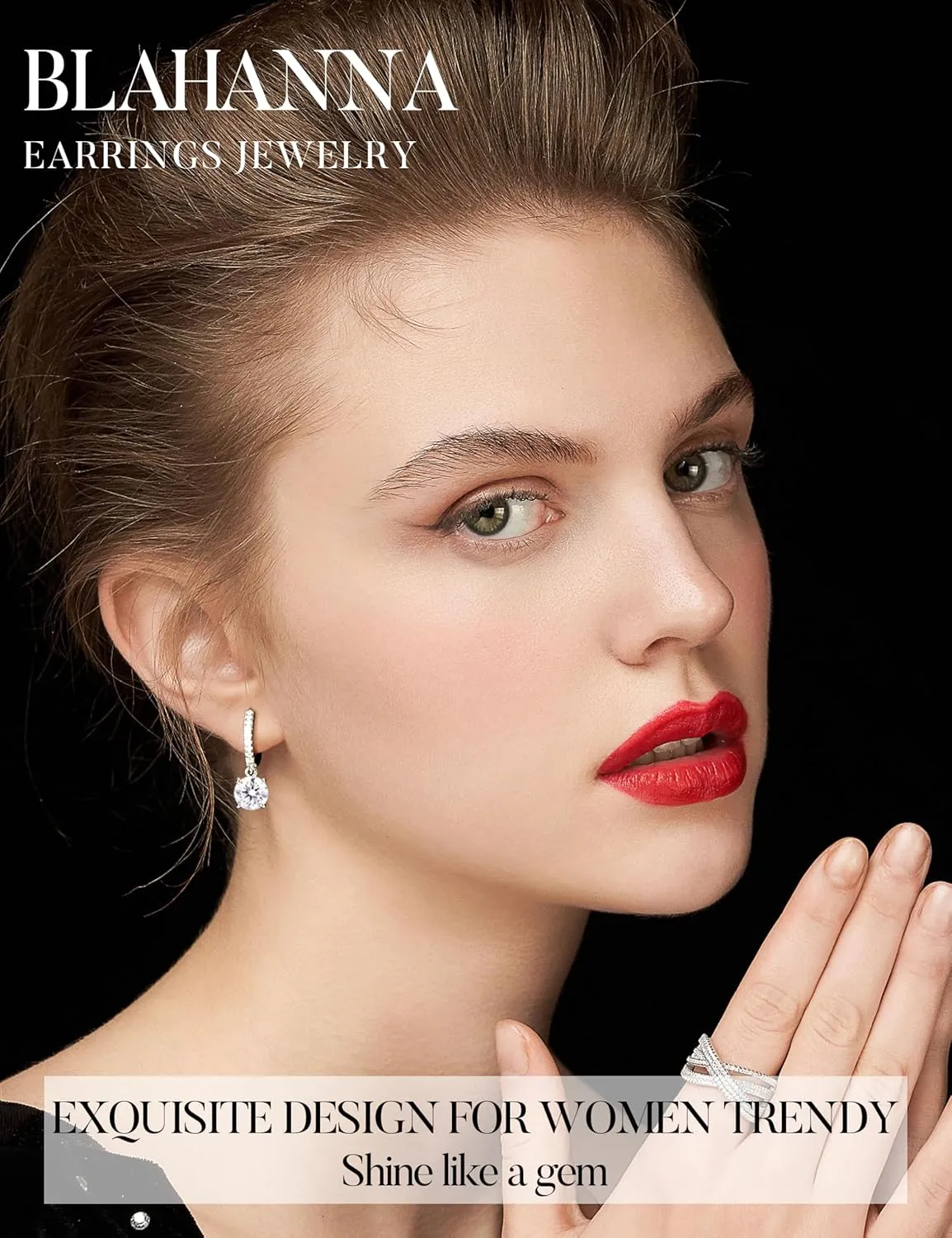 Moissanite Earrings, Sterling Silver Hoop Earring 1.0ct-2.0ct D Color Brilliant Hypoallergenic Earring for Women Men Drop Dangle Moissanite Leverback Mother's Day Gift