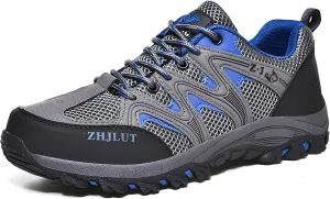 Mokcoliy]OutdoorShoes Waterproof - Men's Summer Lightweight & Women's Comfort Walking Shoes with Toe Guard, Air-Cushioned Anti-Slip Sole for Hiking, Travel, Trail Running