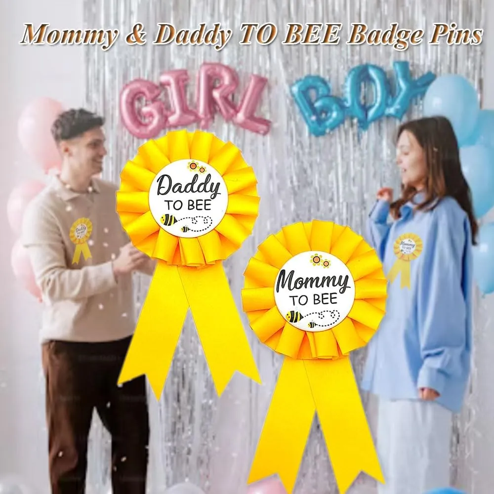 Mommy & Daddy To Be Tinplate Badge Pins, 2Pcs Perfect Baby Shower/Gender Reveal Button Pins for New Parents