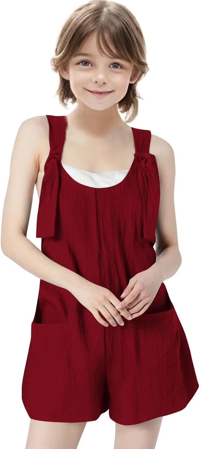 Mommy and Me Jumpuits Matching Outfits 2025 Sleeveless Adjustable Strap Loose Overalls Summer Cute Wide Leg Shorts Romper