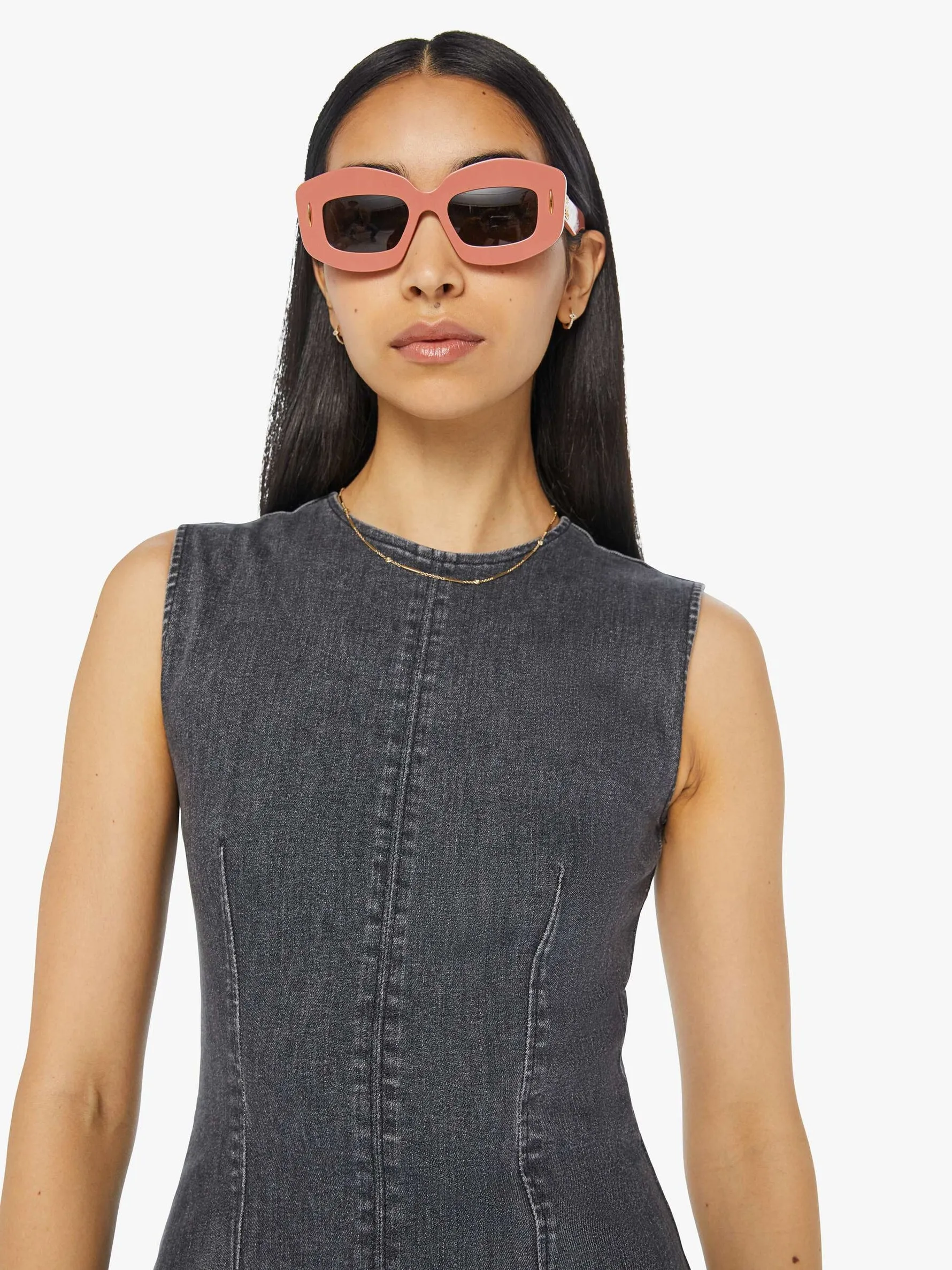 Mother - The Swerve Denim Dress in Up in Smoke