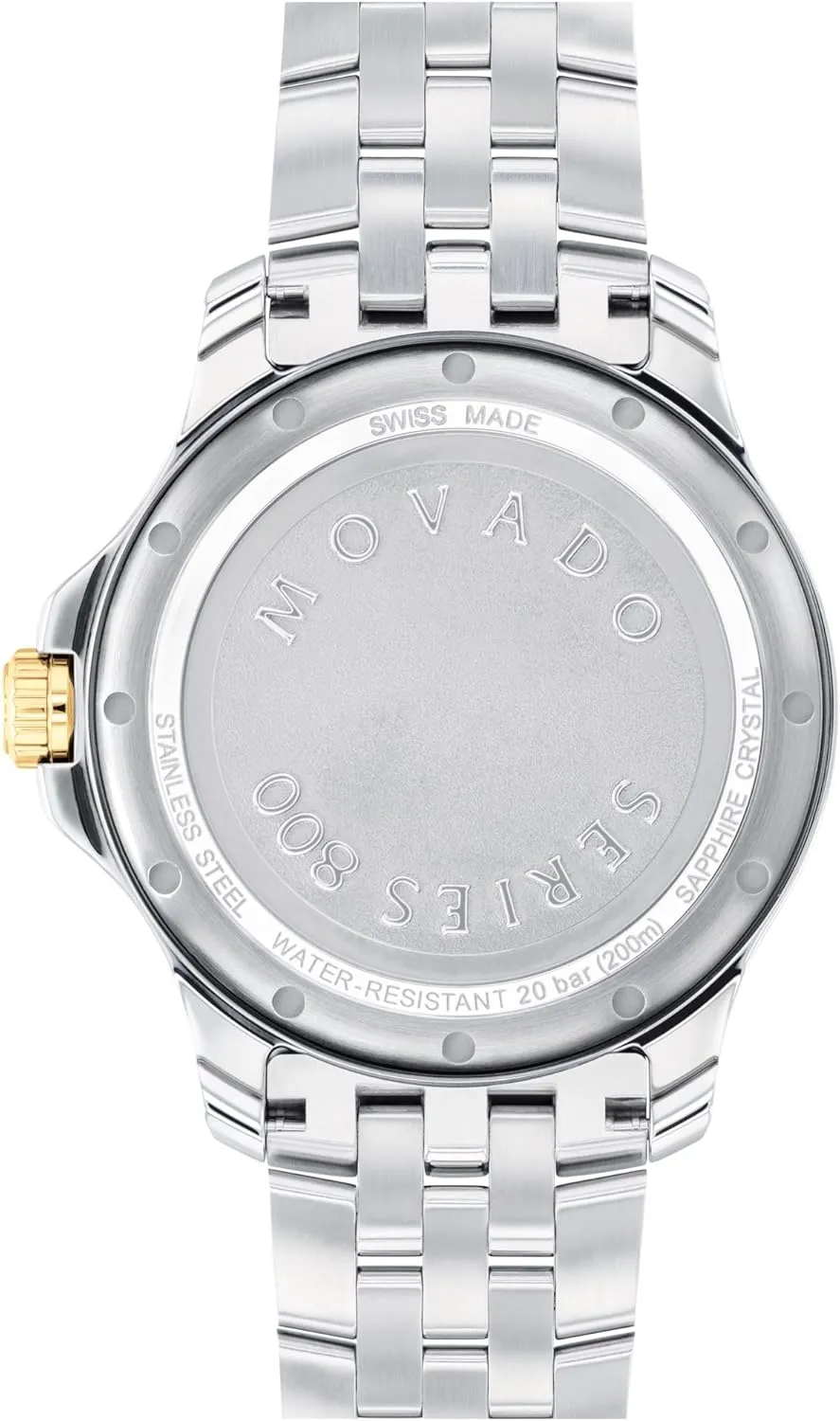 Movado Series 800 Men's Sport Watch - Swiss Quartz Movement, Stainless Steel Link Bracelet - 20 ATM Water Resistance - Luxury Fashion Timepiece for Him - Diver-Inspired - 40mm