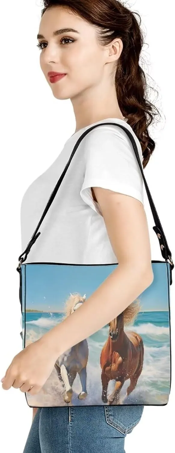 Mumeson Women's Shoulder Handbags Leather Bucket Bag Hobo Tote Bag Designer Clutch Purse Satchel Handbag with Zipper Closure